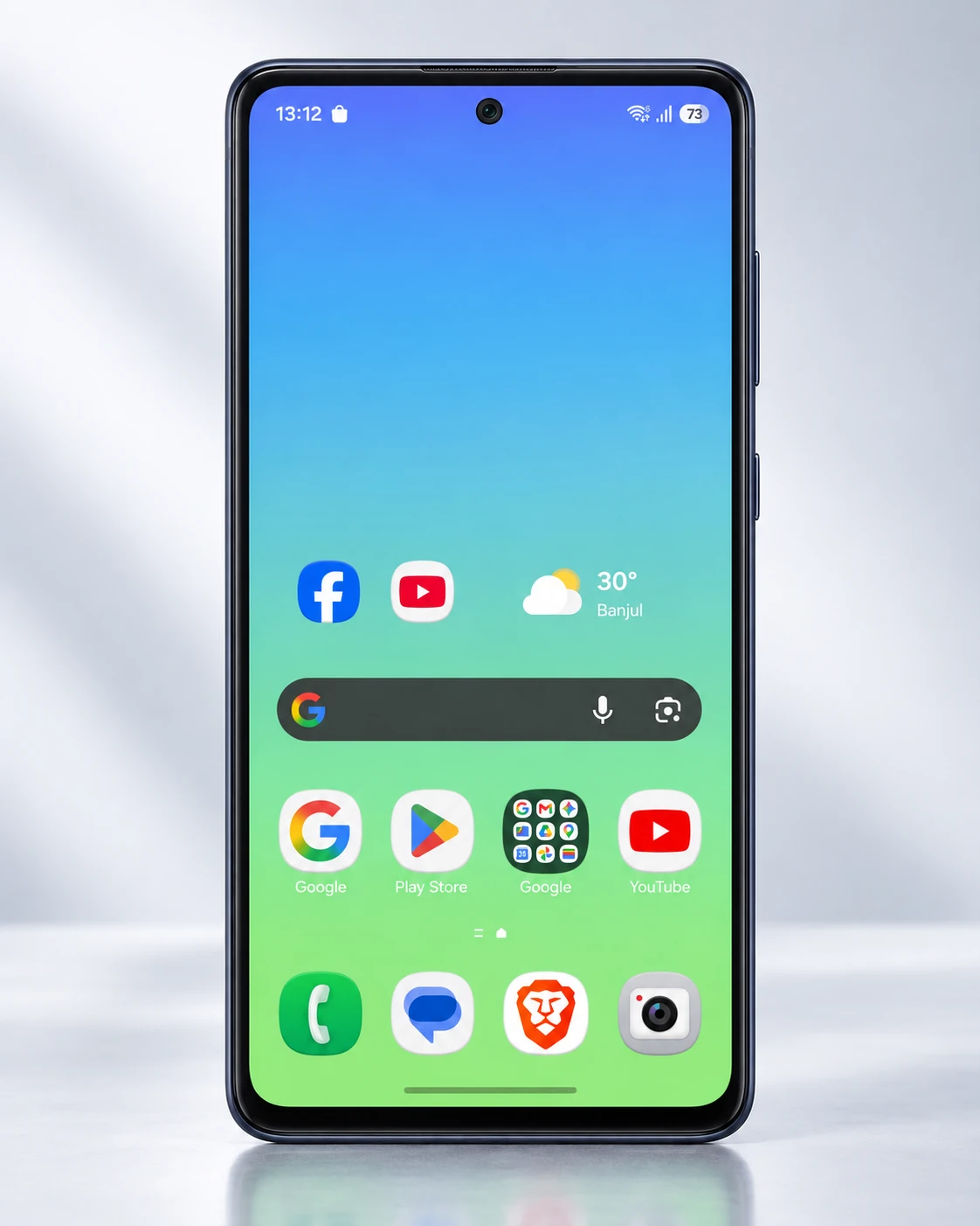 Galaxy S20 FE shown from the front with its bright AMOLED display